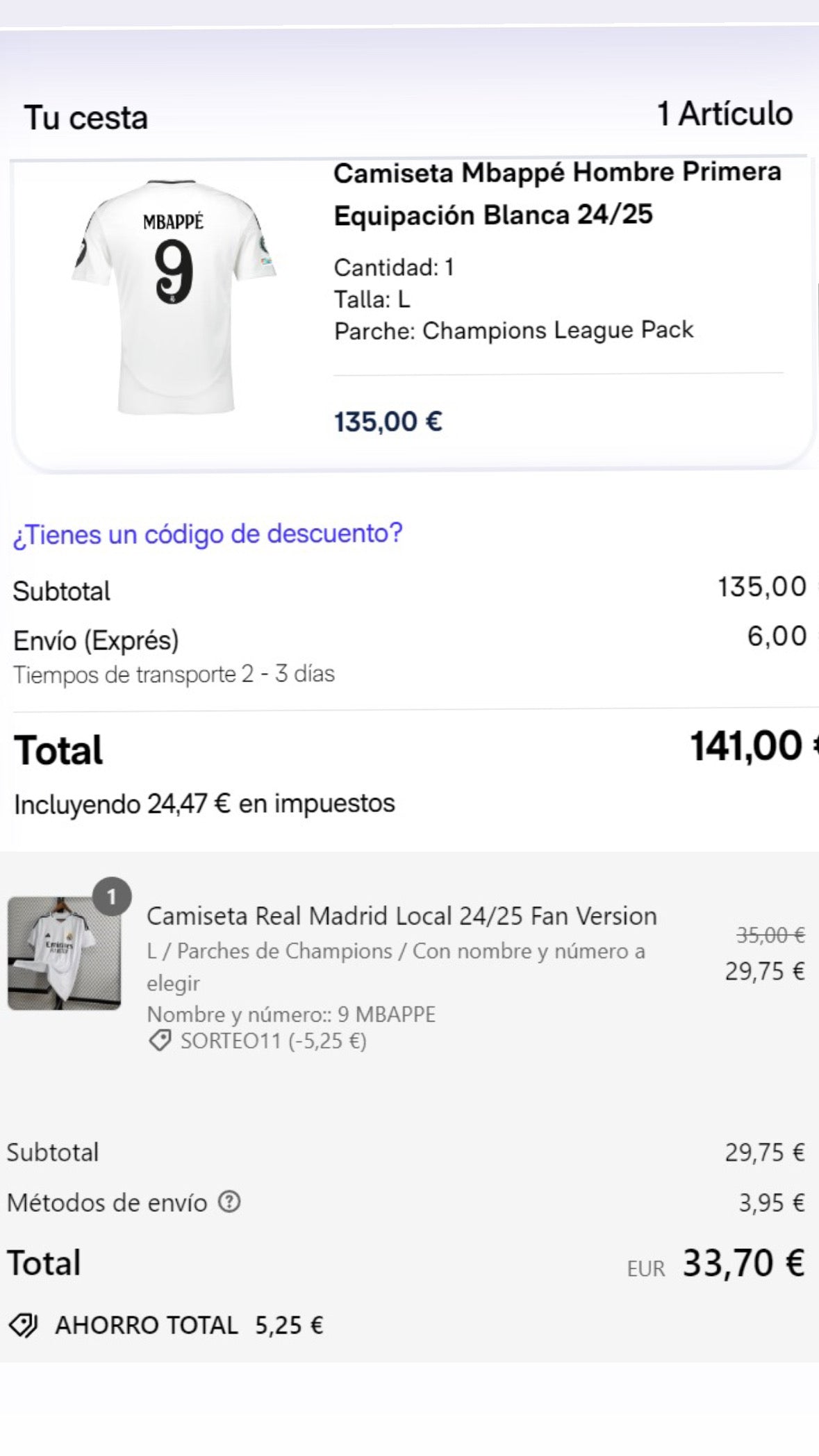 Camiseta Real Madrid Visitante 24/25 Fan Version